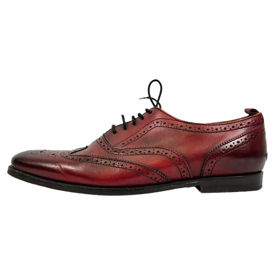 Burberry Lace Up Brogues in Burgundy Leather - Image 3