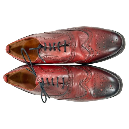 Burberry Lace Up Brogues in Burgundy Leather - Image 4