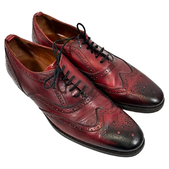 Burberry Lace Up Brogues in Burgundy Leather - Image 5