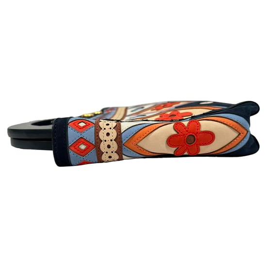 Tory Burch 2017 Appliqué Bermuda Bag in Navy Blue Suede - Image 3