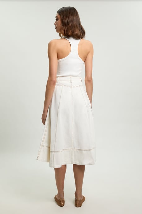 Denim Full Midi Skirt - Image 2