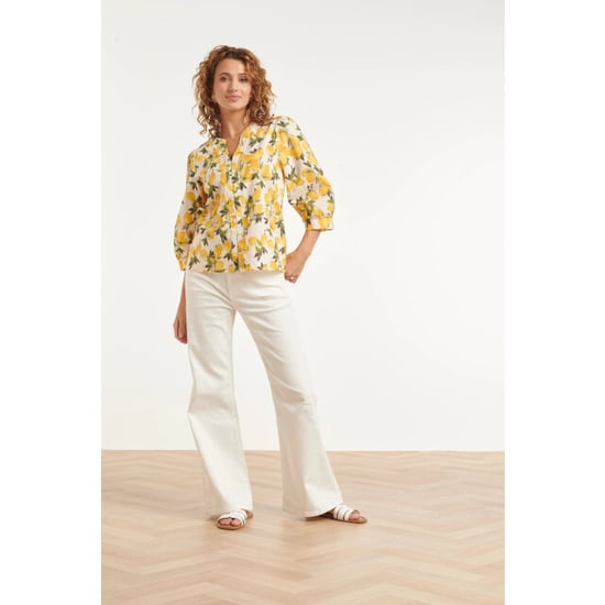 Smashed Lemon Blouse met citroenprint in geel en groen en knoopsluiting | - Image 5