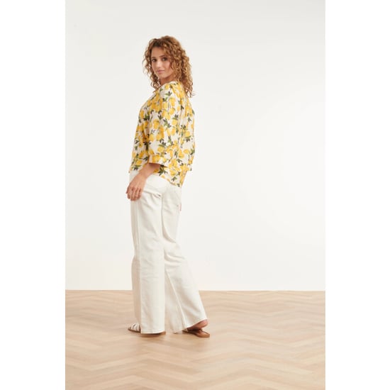Smashed Lemon Blouse met citroenprint in geel en groen en knoopsluiting | - Image 6