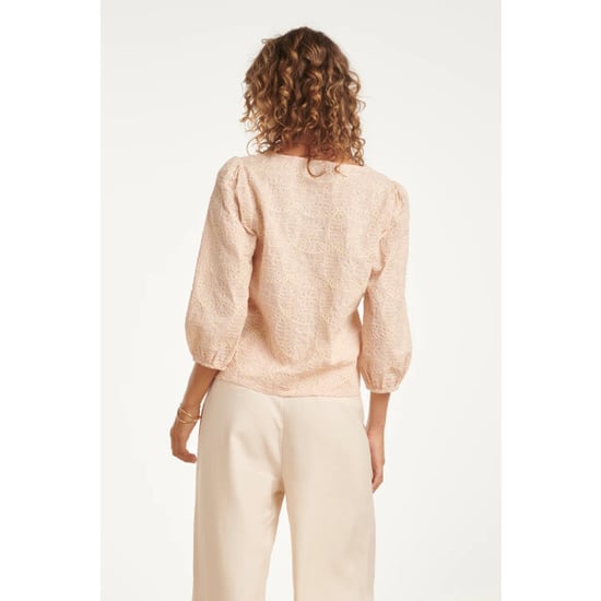 Smashed Lemon Boho top met rijk borduursel en vetersluiting | - Image 3