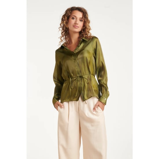Smashed Lemon Getailleerde blouse met glanseffect | - Image 1