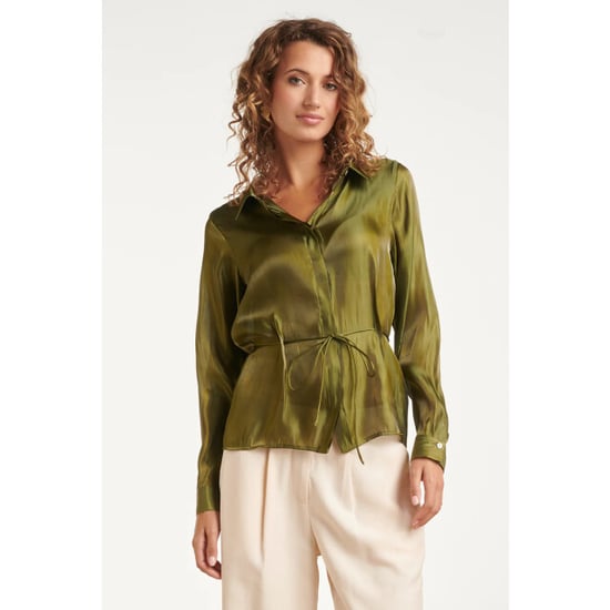 Smashed Lemon Getailleerde blouse met glanseffect | - Image 3