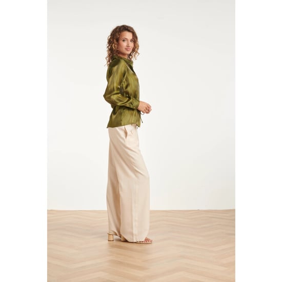 Smashed Lemon Getailleerde blouse met glanseffect | - Image 4