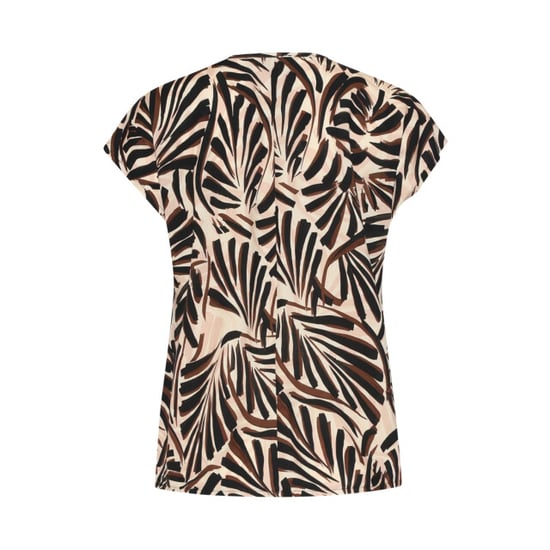 Smashed Lemon V-hals top met grafische palmprint in bruin en beige | - Image 4