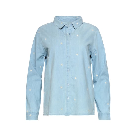 Smashed Lemon Lichtblauwe blouse met geborduurde sterren en hartjes | - Image 6