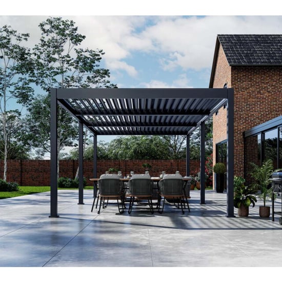 Paragon Outdoor Grand tuscan aluminium pergola met lamellendak 4x7 meter - Image 2