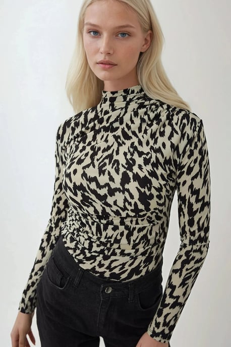 Langarmgedrukt T-shirt - Image 6