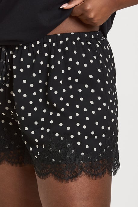 Plus Lace Trim Chiffon Shorts - Image 4