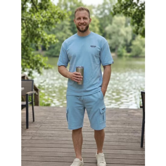 Indigo Denim Denim jogging set heren licht blauw modaitalia - Image 4