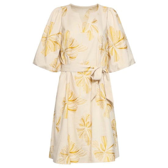 Smashed Lemon Zomerjurk met geel geborduurde bloemen en tailleceintuur | - Image 4
