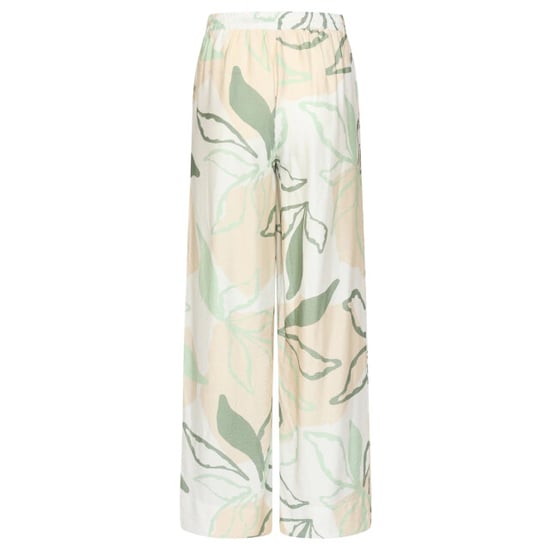 Smashed Lemon Wide leg broek met groene en beige bladprint | - Image 5