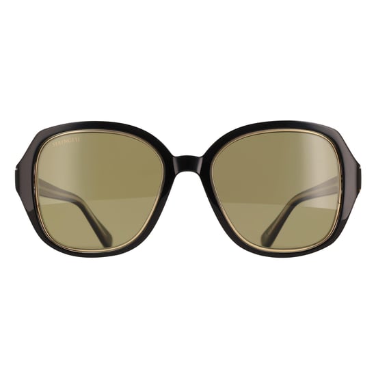Serengeti Square Womens Shiny Black Transparent Layer Mineral Polarized 555nm Hayworth - Image 1