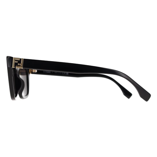 Fendi Rectangle Womens Shiny Black Smoke Grey FE40205I Forever Fendi - Image 3