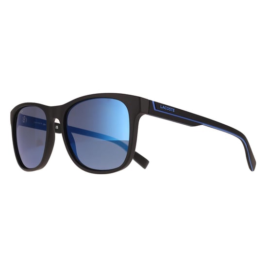 Lacoste Rectangle Mens Matte Black Sild Grey Blue Mirror L6031S - Image 2