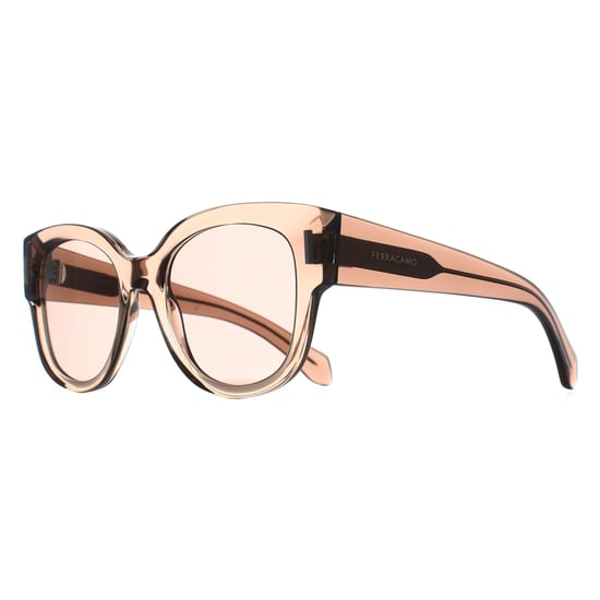 Salvatore Ferragamo Oval Womens Transparent Nude Pink Brown SF2007S - Image 2