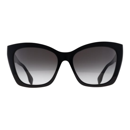 Fendi Cat Eye Womens Shiny Black Smoke Grey Gradient FE40151I Lettering - Image 1