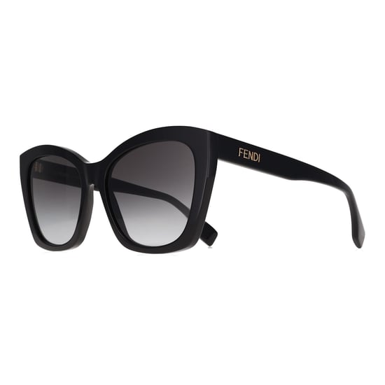 Fendi Cat Eye Womens Shiny Black Smoke Grey Gradient FE40151I Lettering - Image 2