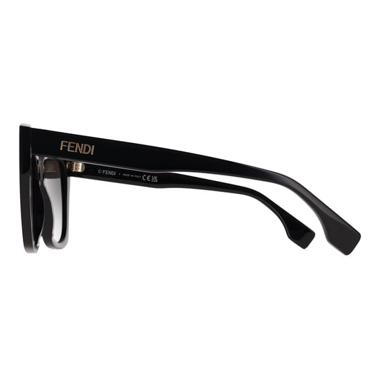 Fendi Cat Eye Womens Shiny Black Smoke Grey Gradient FE40151I Lettering - Image 3