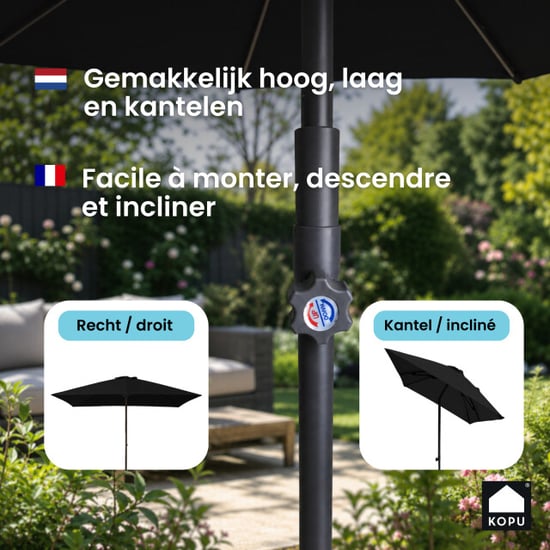 Kopu ® leon parasol met hoes rechthoek 150x250 cm balkonparasol - - Image 3