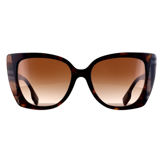 Burberry Cat Eye Womens Dark Havana with Check Brown Brown Gradient BE4393 Meryl - Image 1