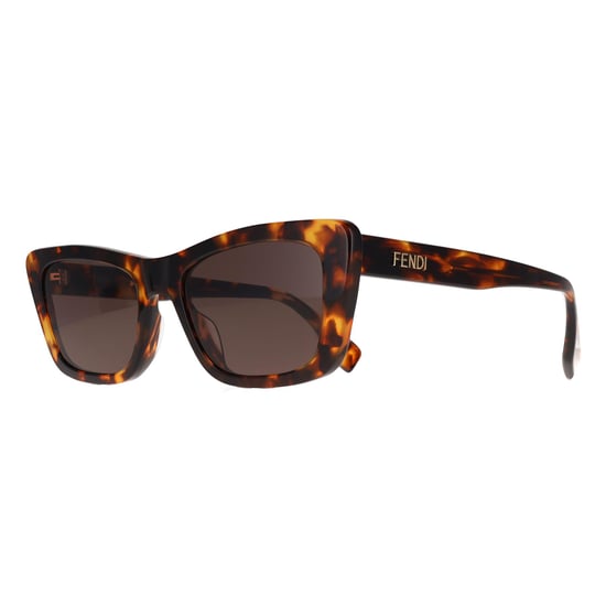 Fendi Rectangle Womens Dark Havana  Green FE40185I Lettering - Image 2