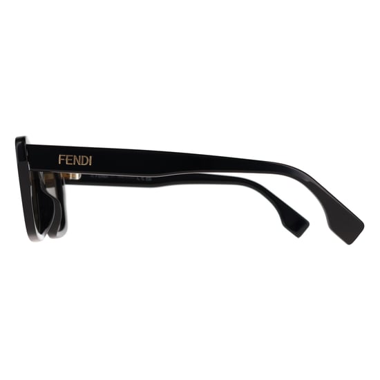 Fendi Rectangle Womens Shiny Black Green FE40185I Lettering - Image 3