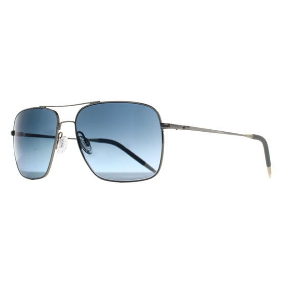 Oliver Peoples Rectangle Unisex Silver Blue Gradient Polarized OV1150S Clifton - Image 2