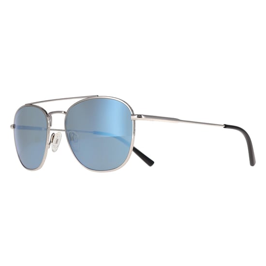 Serengeti Aviator Unisex Shiny Silver Mineral Polarized 555nm Blue Carroll - Image 2