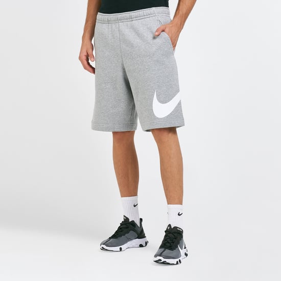 Nike Grey Graphic Tick Fleece Shorts - Image 1