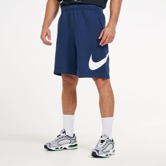 Nike Navy Graphic Tick Fleece Shorts - Image 1