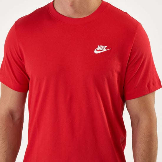 Nike Red White Sportswear Club T Shirt - Image 4