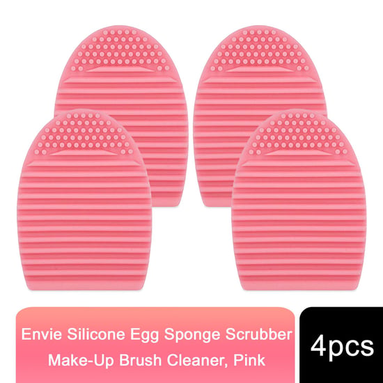 Envie Silicone Egg Sponge Make-Up Brush Cleaner Scrubber Pink - 4 Pack - Image 1