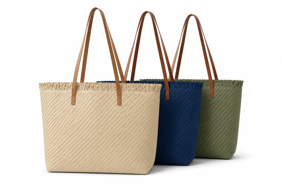 Large Woven Straw Beach Bag - Open-Top Summer Tote in 3 Colours - Image 1