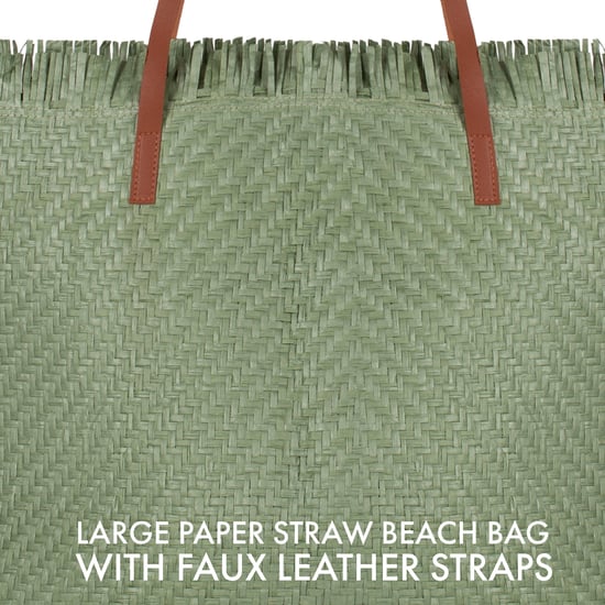 Large Woven Straw Beach Bag - Open-Top Summer Tote in 3 Colours - Image 5