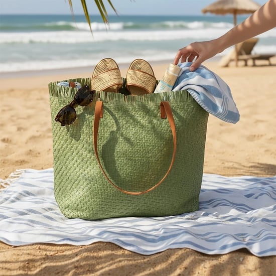 Large Woven Straw Beach Bag - Open-Top Summer Tote in 3 Colours - Image 6