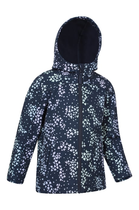 'Exodus' Kids Softshell Jacket with Two Side Pockets Fleece Lined Water Resistant Outdoors Coat Dusty Pink - Image 2