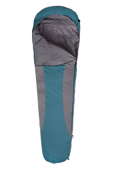 'Extreme Lightweight Down' Unisex Sleeping Bag with Hood Mummy Shape Camping Accessory Navy/Blue - Image 2