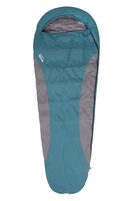 'Extreme Lightweight Down' Unisex Sleeping Bag with Hood Mummy Shape Camping Accessory Navy/Blue - Image 3