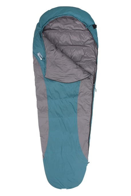'Extreme Lightweight Down' Unisex Sleeping Bag with Hood Mummy Shape Camping Accessory Navy/Blue - Image 4
