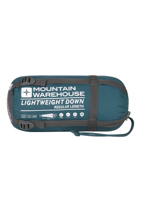 'Extreme Lightweight Down' Unisex Sleeping Bag with Hood Mummy Shape Camping Accessory Navy/Blue - Image 6