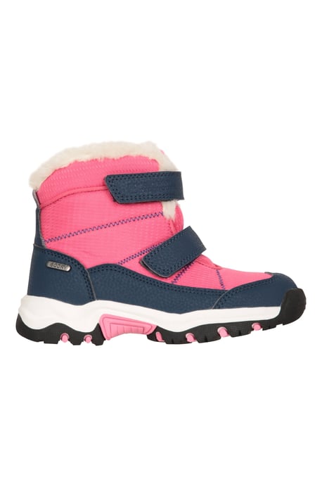 'Comet' Kids Snow Boots Faux Fur Lined Waterproof Walking Winter Shoes Pink - Image 2