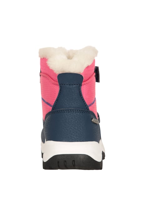 'Comet' Kids Snow Boots Faux Fur Lined Waterproof Walking Winter Shoes Pink - Image 3