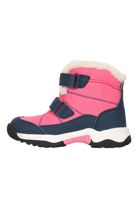 'Comet' Kids Snow Boots Faux Fur Lined Waterproof Walking Winter Shoes Pink - Image 4