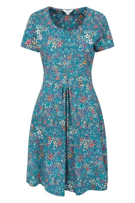 Orchid Patterned Women's UV Summer Dress with Side Pockets Holiday Beach Dress Multicolour - Image 5