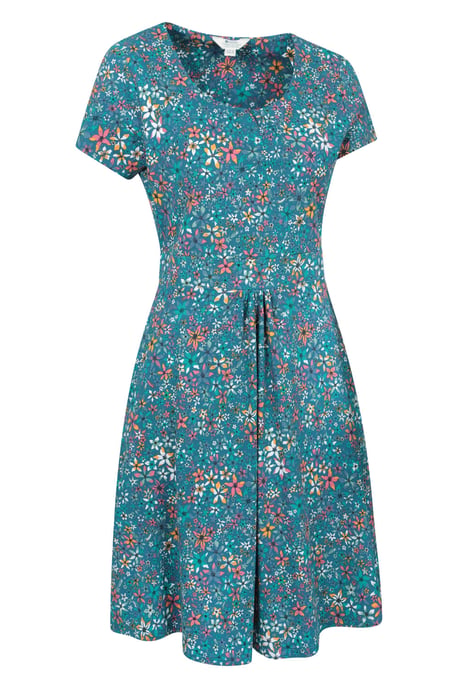 Orchid Patterned Women's UV Summer Dress with Side Pockets Holiday Beach Dress Multicolour - Image 6