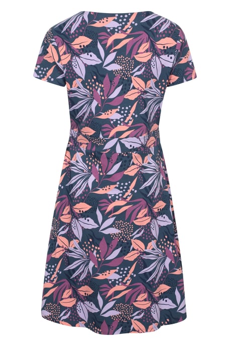 Orchid Patterned Women's UV Summer Dress with Side Pockets Holiday Beach Dress Purple - Image 5